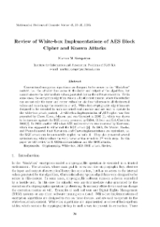 Review of White-box Implementations of AES Block Cipher and Known Attacks