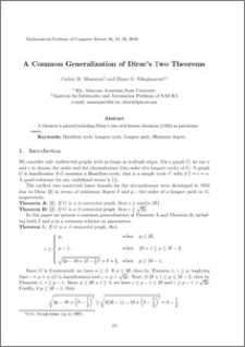 A Common Generalization of Dirac's Two Theorems
