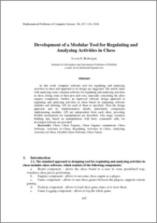Development of a Modular Tool for Regulating and Analyzing Activities in Chess
