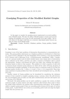 Gossiping Properties of the Modified Knödel Graphs