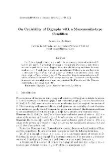On Cyclability of Digraphs with a Manoussakis-type Condition