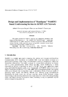 Design and Implementation of "Handipum" WebRTC-based Conferencing Service in ASNET-AM Network