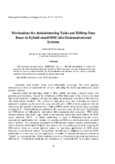 Mechanisms for Administrating Tasks and Editing Data Bases in Hybrid email/SMS Info-Communicational Systems