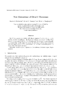 New Extensions of Dirac's Theorems