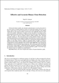 Effective and Accurate Binary Clone Detection