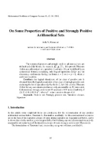 On Some Properties of Positive and Strongly Positive Arithmetical Sets
