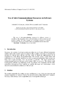 Use of Info-Communicational Resources in Software Systems