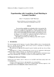 Experimenting with Acquisition of and Matching to Systemic Classifiers