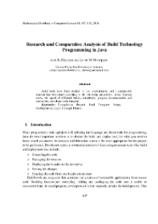 Research and Comparative Analysis of Build Technology Programming in Java