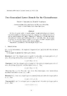 Two Generalized Lower Bounds for the Circumference