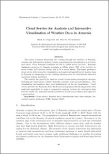 Cloud Service for Analysis and Interactive Visualization of Weather Data in Armenia