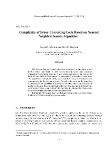 Complexity of Error-Correcting Code Based on Nearest Neighbor Search Algorithm