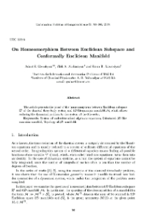 On Homeomorphism Between Euclidean Subspace and Conformally Euclidean Manifold