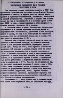 Вегетативное размножение хны в условиях гидропоники и почвы