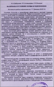 Валериана в условиях почвы и гидропоники