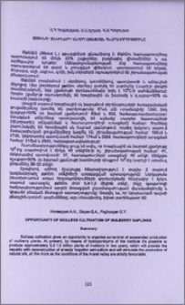 Թթենու տնկիների անհող աճեցման հնարավորությունը