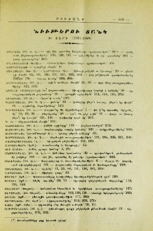 Նիւթերու ցանկ Բ տարի (1927-1928)