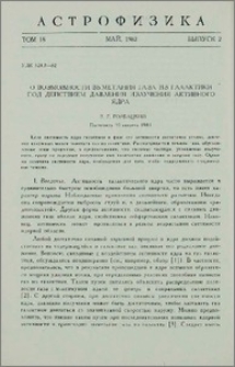 О возможности выметания газа из галактики под действием давления излучения активного ядра