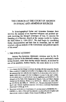 The Church at the Court of Arghun in Syriac and Armenian sources
