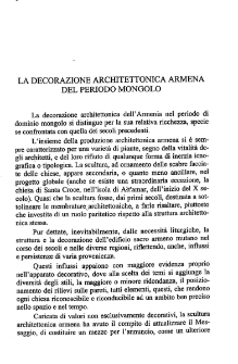La decorazione architettonica Armena del periodo mongolo