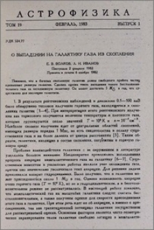 О выпадении на галактику газа из скопления