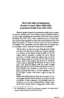 Brevi note sulla corrispondenza di Levond Ališan (1820-1901) al professor Emilio Teza (1831-1912)