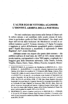 L`alter ego di Vittoria Aganoor: l`identità armena della poetessa