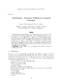 Information-Theoretic Methods for Anomaly Detection
