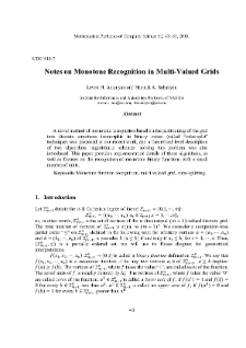 Notes on Monotone Recognition in Multi-Valued Grids