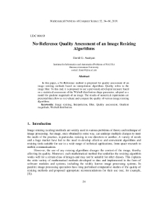 No-Reference Quality Assessment of an Image Resizing Algorithms