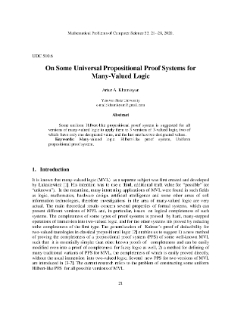 On Some Universal Propositional Proof Systems for Many-Valued Logic