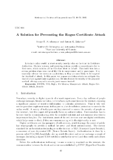 A Solution for Preventing the Rogue Certificate Attack