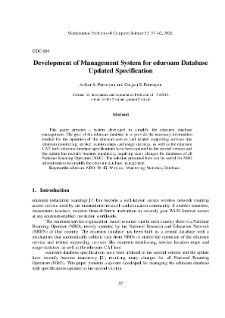 Development of Management System for eduroam Database Updated Specification
