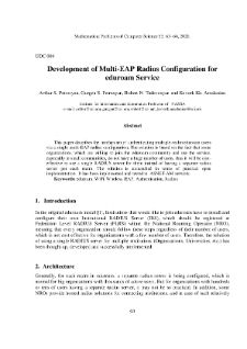 Development of Multi-EAP Radius Configuration for eduroam Service
