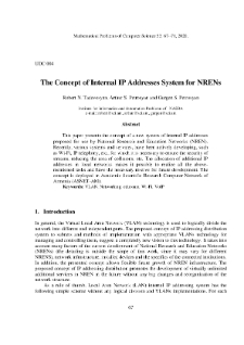 The Concept of Internal IP Addresses System for NRENs
