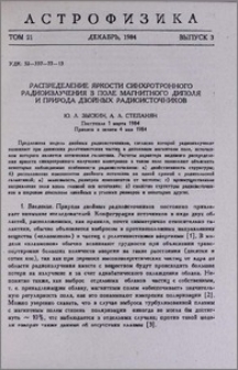 Распределение яркости синхротронного радиоизлучения в поле магнитного диполя и природа двойных радиоисточников