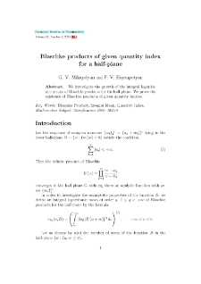 Blaschke products of given quantity index for a half-plane
