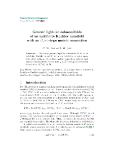 Generic lightlike submanifolds of an indefinite Kaehler manifold\\with an $(\ell, m)$-type metric connection