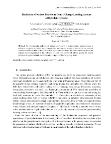 Radiation of Surface Polaritons from a Charge Rotating Around a Dielectric Cylinder