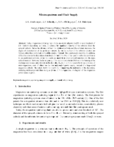 Minimagnetrons and Their Supply