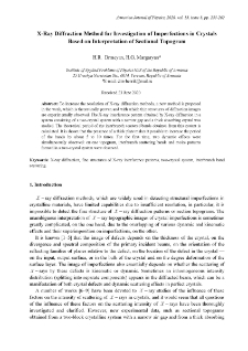 X-Ray Diffraction Method for Investigation of Imperfections in Crystals Based on Interpretation of Sectional Topogram