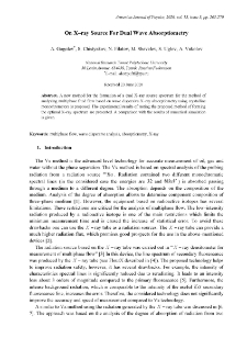 On X–ray Source For Dual Wave Absorptiometry