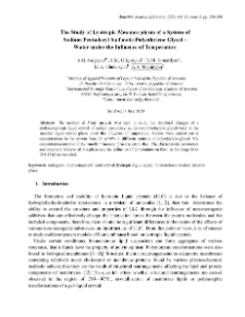 The Study of Lyotropic Mesomorphism of a System of Sodium Pentadecyl Sulfonate-Polyethylene Glycol –Water under the Influence of Temperature