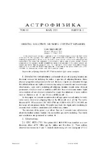 Orbital solution of some contact binaries