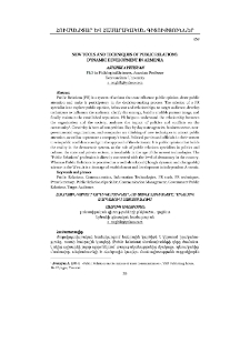 New Tools and Techniques of Public Relations: Dynamic Development in Armenia