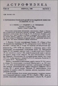 О переменности водородной и кальциевой эмиссии в спектре SU Aur