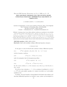 The Dirichlet problem for the fourth order nonlinear ordinary differential equations at resonance