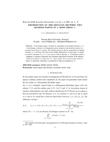 Distribution of the distance between two random points in a body from Rⁿ