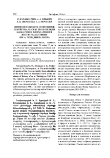 Жизнеспособность Семян Видов Семейства Роасеае из коллекции банка семян флоры Армении Института ботаники им. А. Тахтаджяна НАН РА