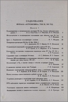 Содержание журнала «Астрофизика» т. 22, 1985 г.